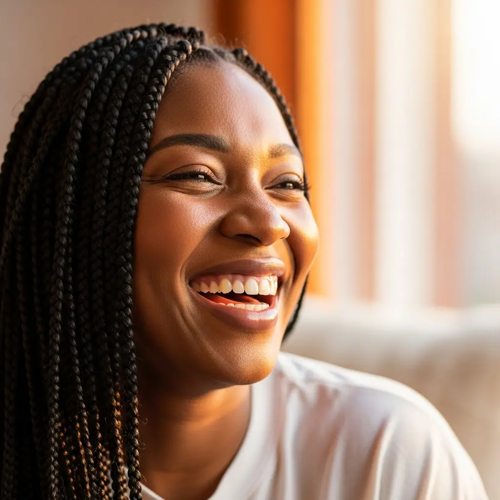 Joyful client smile